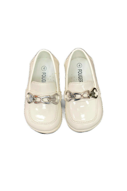 Faux Patent Leather Loafers with Horsebit Detail for Boys