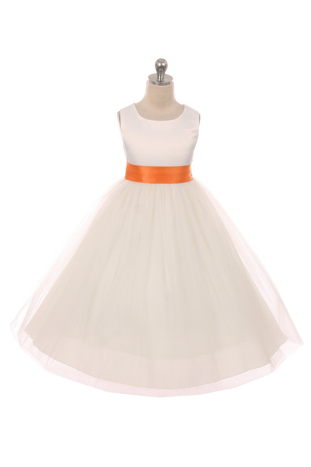 *RESTOCKED* White Satin Sash & Bow Girls Dress (2 of 2)