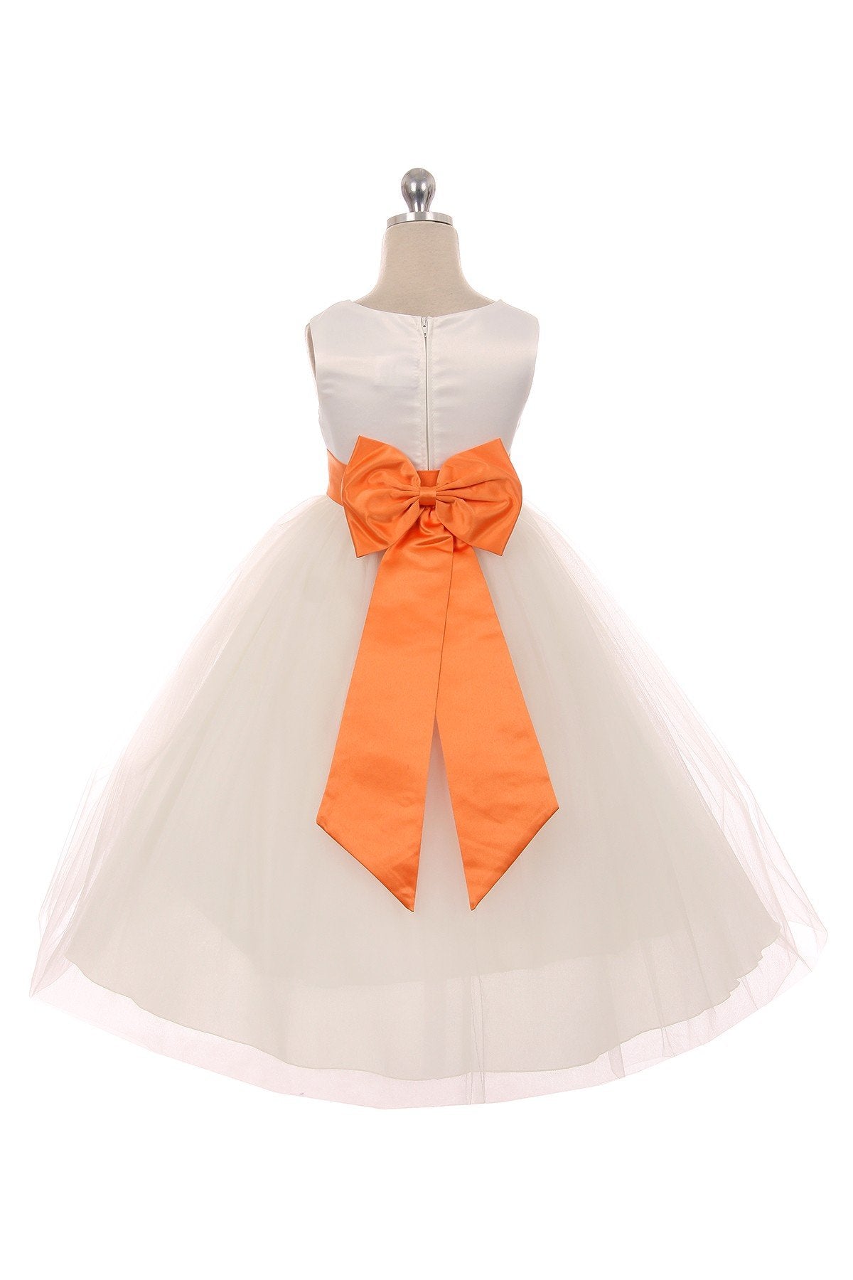 *RESTOCKED* White Satin Sash & Bow Girls Dress (2 of 2)