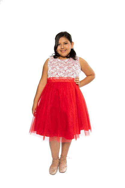 Dress - Stretch Lace & Tulle Girls Plus Size Dress