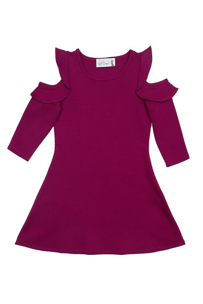 Dress - Cold Shoulder Ruffle Girls Dress