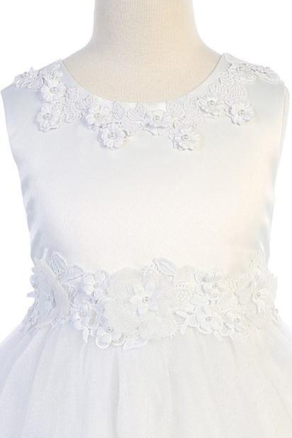 *RESTOCKED* Luxurious Princess Ballgown Baby Dress with Floral Trim
