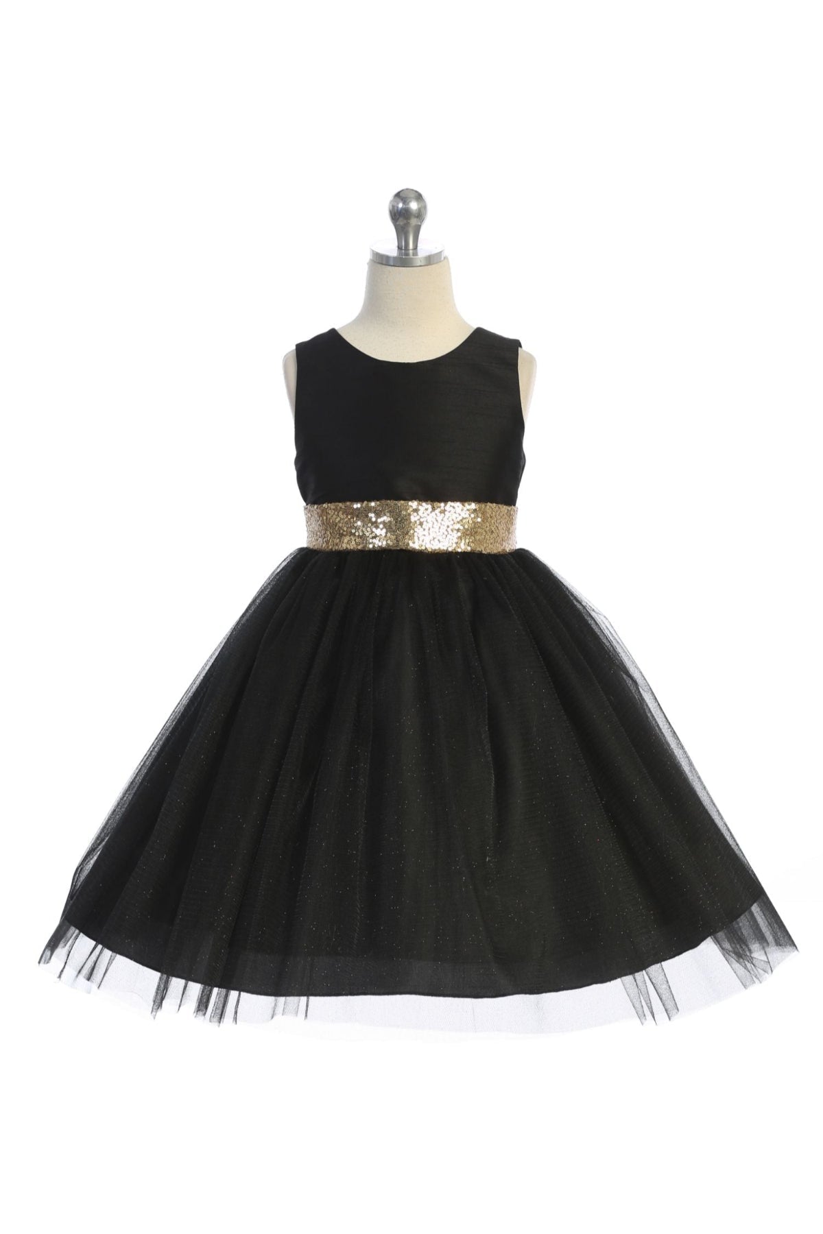 Flower girl dresses black hotsell and gold