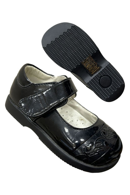 Unisex Faux Patent Leather Mary Jane Shoes with Velcro Closure