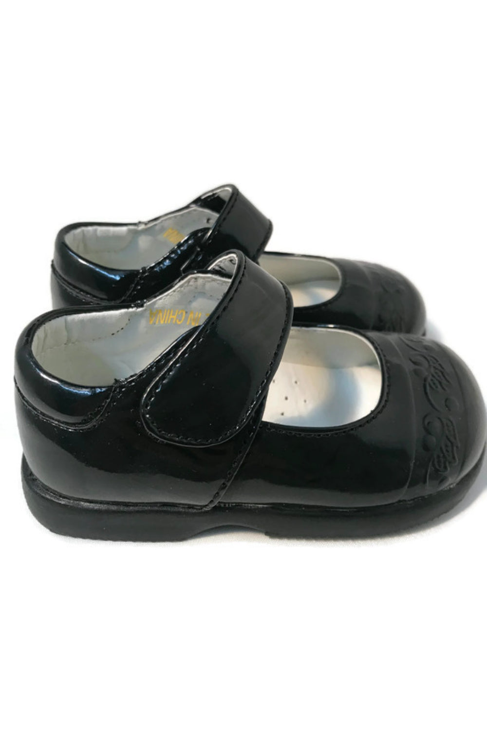 Unisex Faux Patent Leather Mary Jane Shoes with Velcro Closure