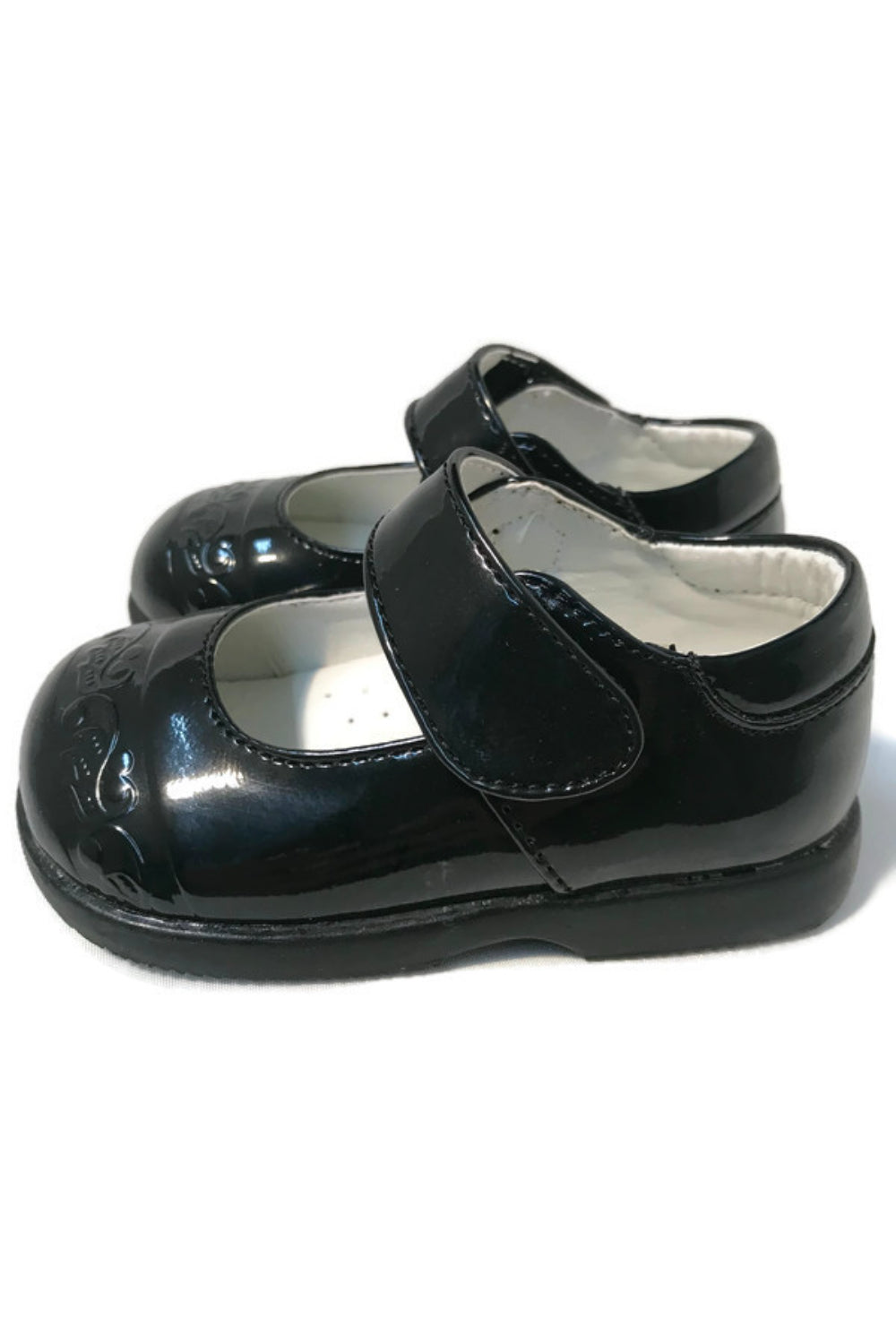 Unisex Faux Patent Leather Mary Jane Shoes with Velcro Closure