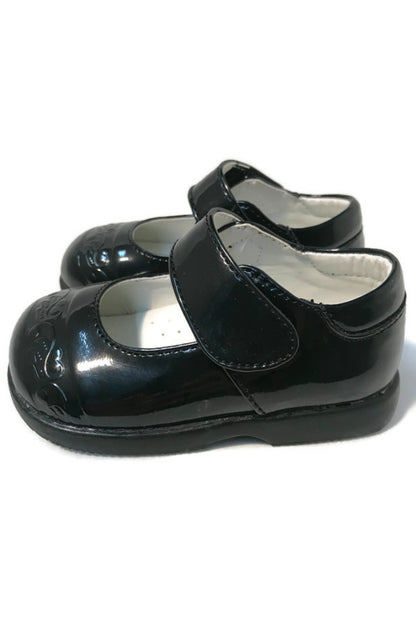 Unisex Faux Patent Leather Mary Jane Shoes with Velcro Closure