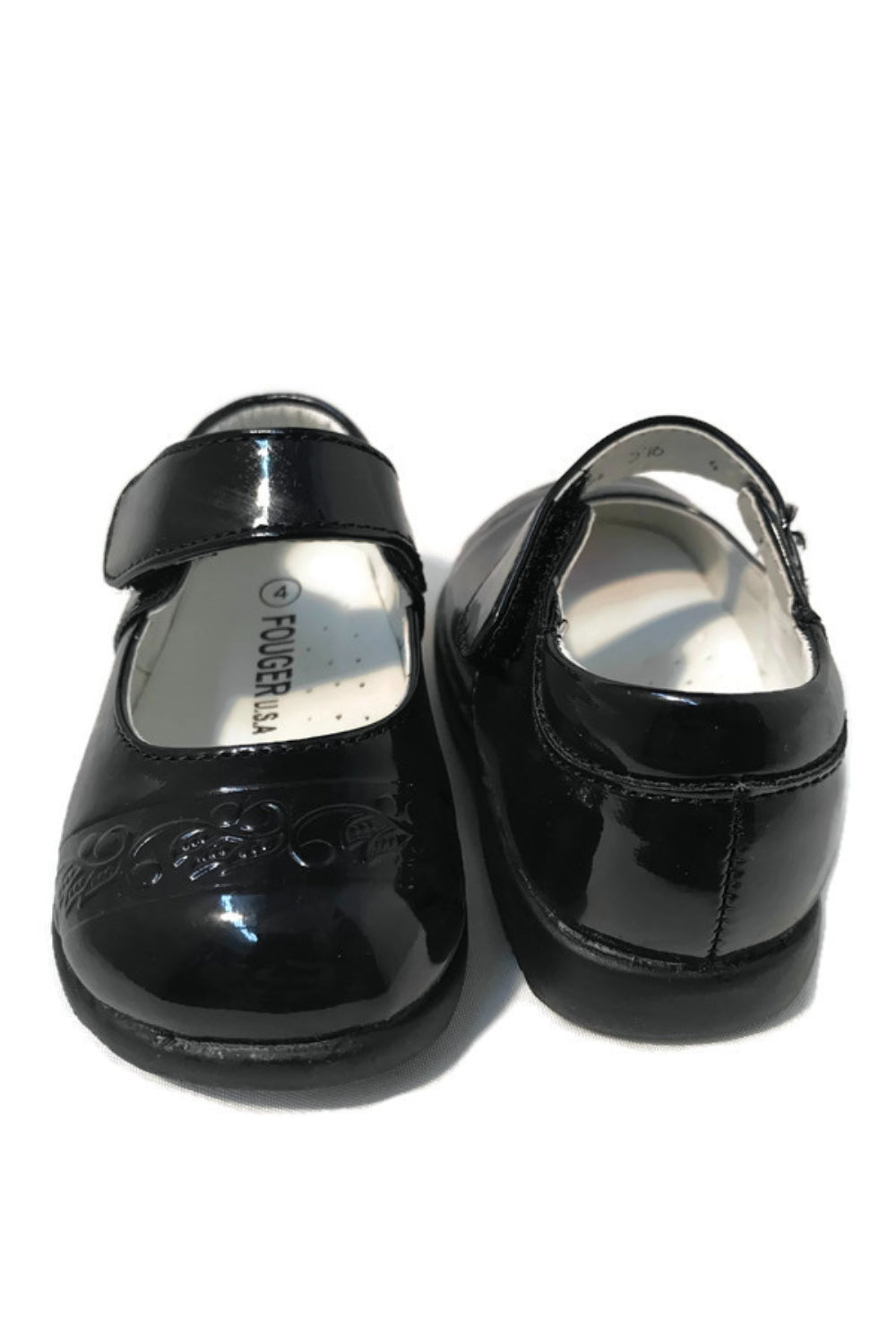 Unisex Faux Patent Leather Mary Jane Shoes with Velcro Closure