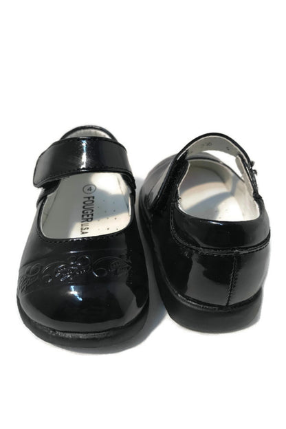 Unisex Faux Patent Leather Mary Jane Shoes with Velcro Closure