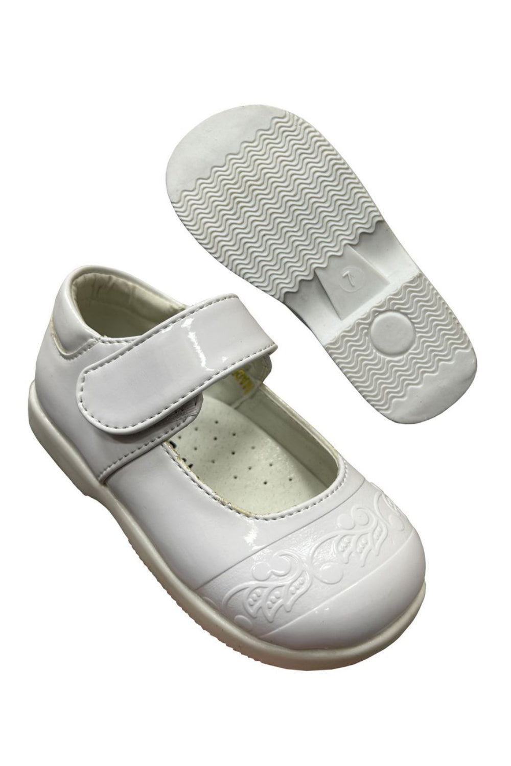 Unisex Faux Patent Leather Mary Jane Shoes with Velcro Closure