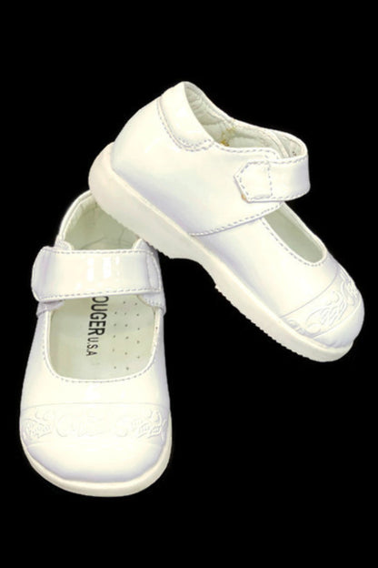 Unisex Faux Patent Leather Mary Jane Shoes with Velcro Closure