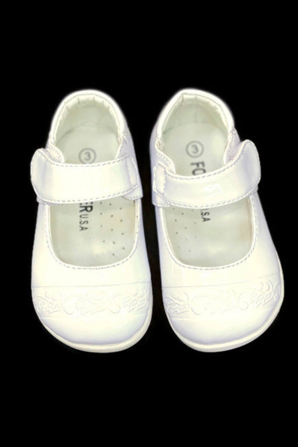 Unisex Faux Patent Leather Mary Jane Shoes with Velcro Closure