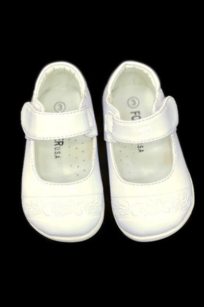 Unisex Faux Patent Leather Mary Jane Shoes with Velcro Closure