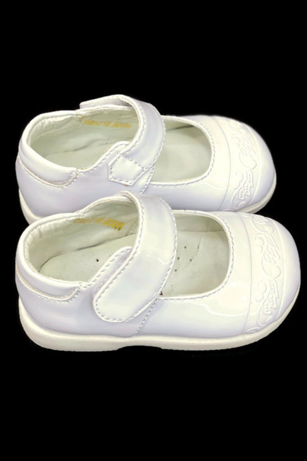 Unisex Faux Patent Leather Mary Jane Shoes with Velcro Closure