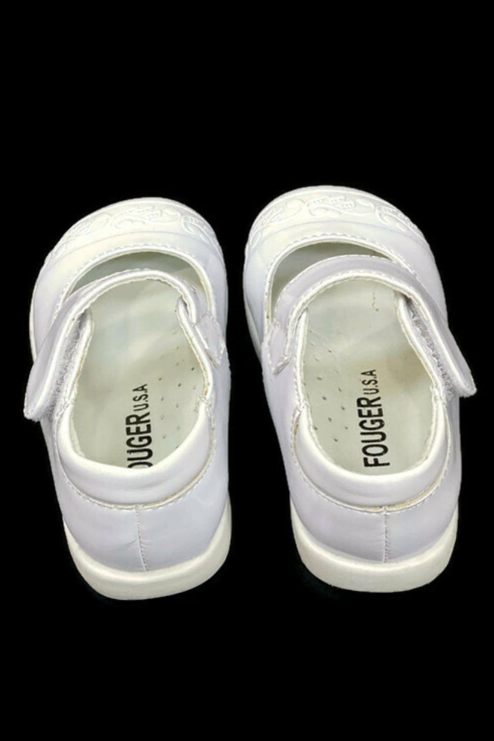 Unisex Faux Patent Leather Mary Jane Shoes with Velcro Closure