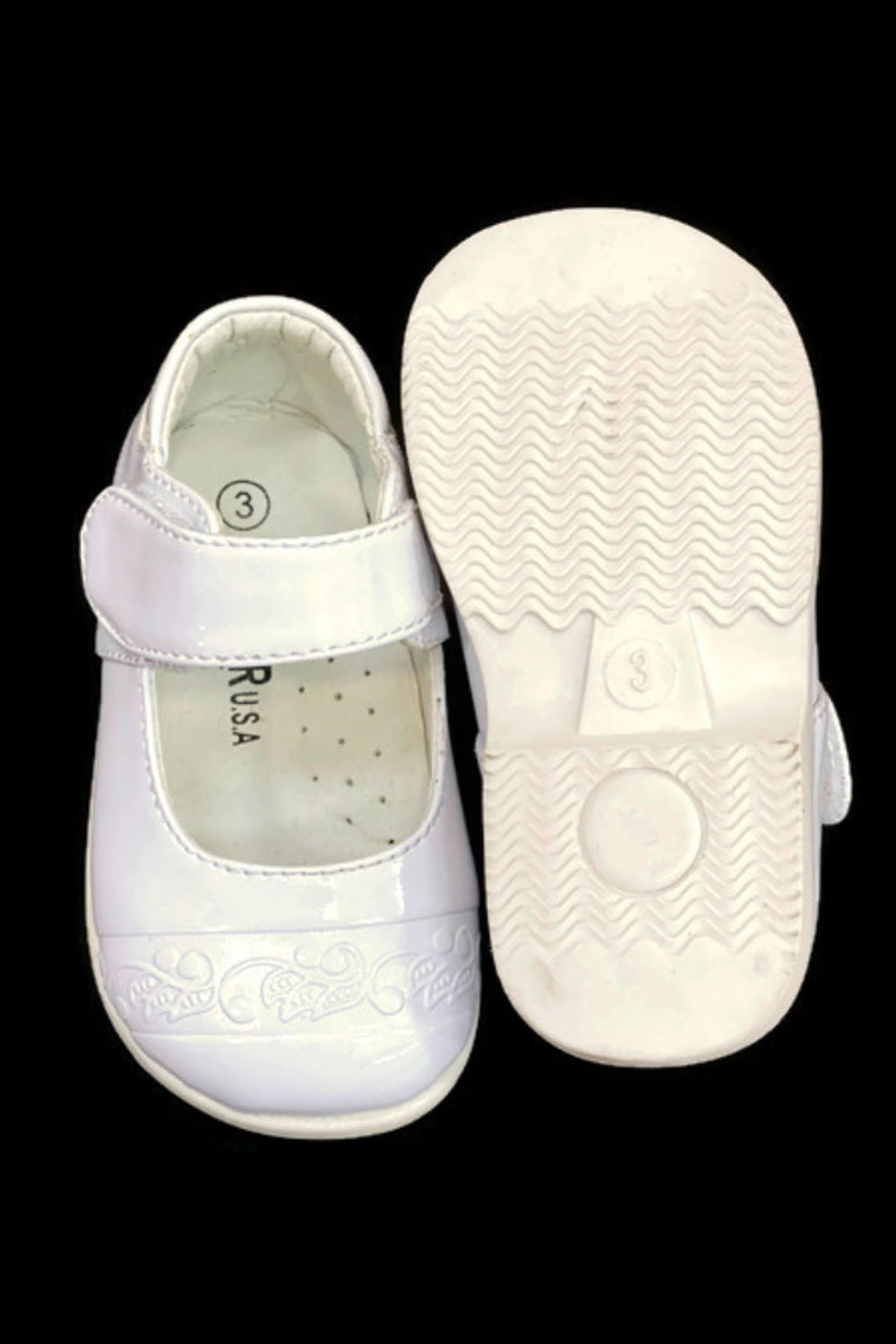 Unisex Faux Patent Leather Mary Jane Shoes with Velcro Closure