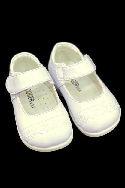 Unisex Faux Patent Leather Mary Jane Shoes with Velcro Closure