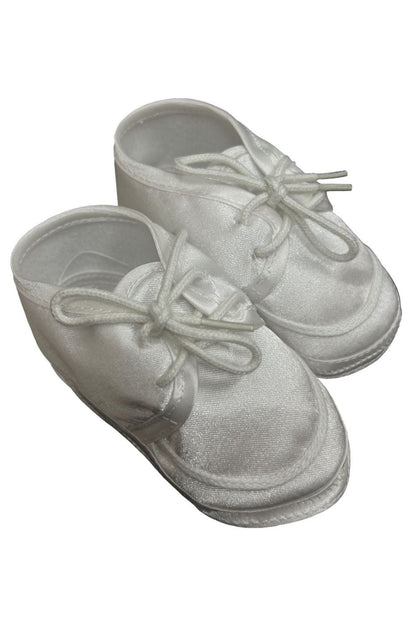 Soft-Soled White Baptism Shoes for Baby Boys