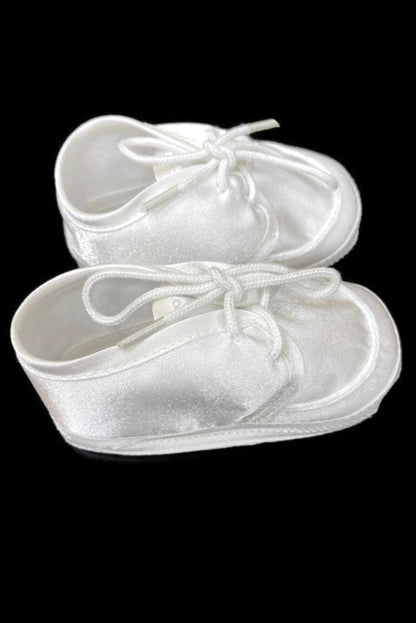 Soft-Soled White Baptism Shoes for Baby Boys