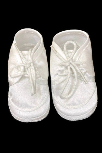 Soft-Soled White Baptism Shoes for Baby Boys