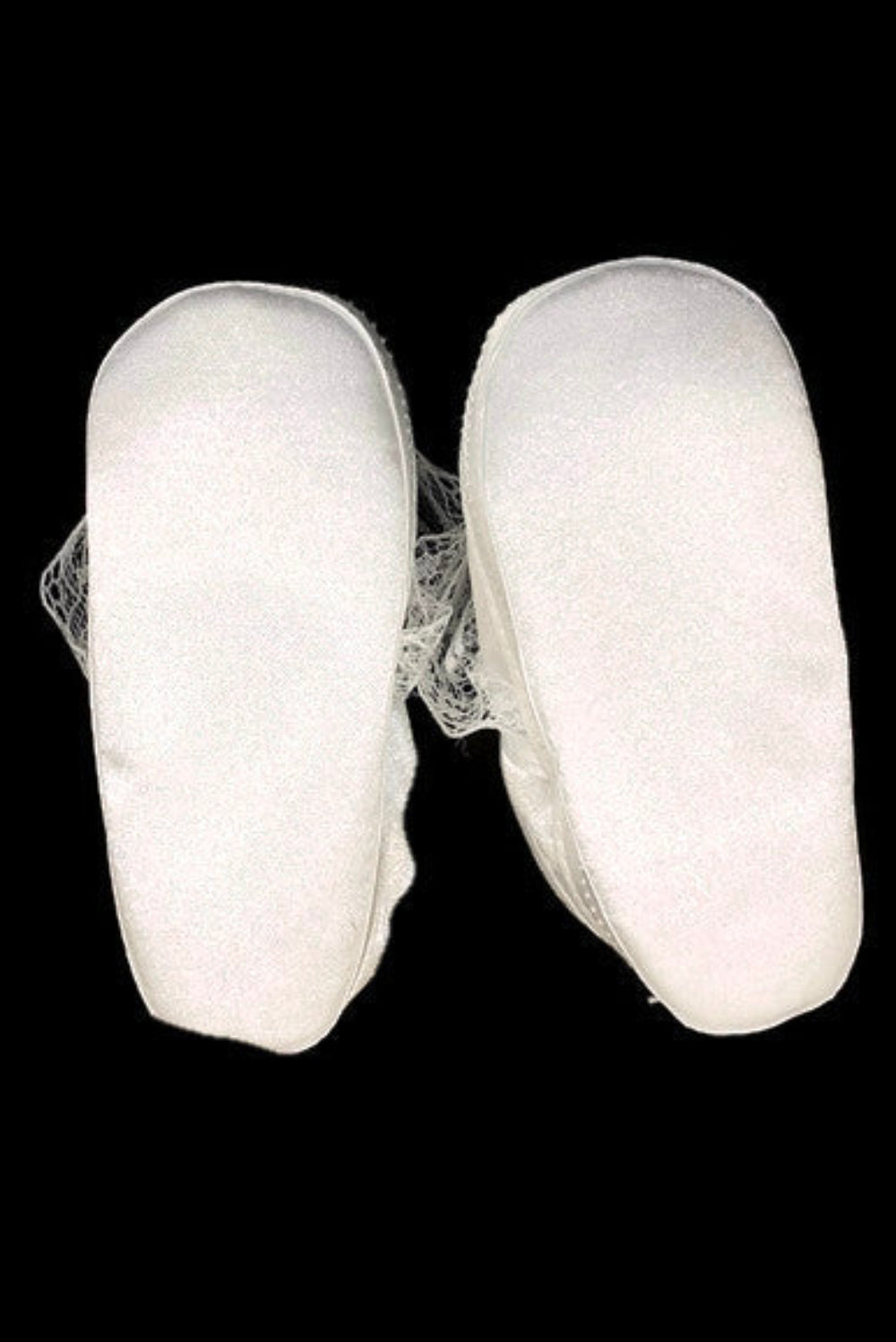 Soft-Soled White Baptism Shoes with Lace Detailing and Button Closure for Baby Girls
