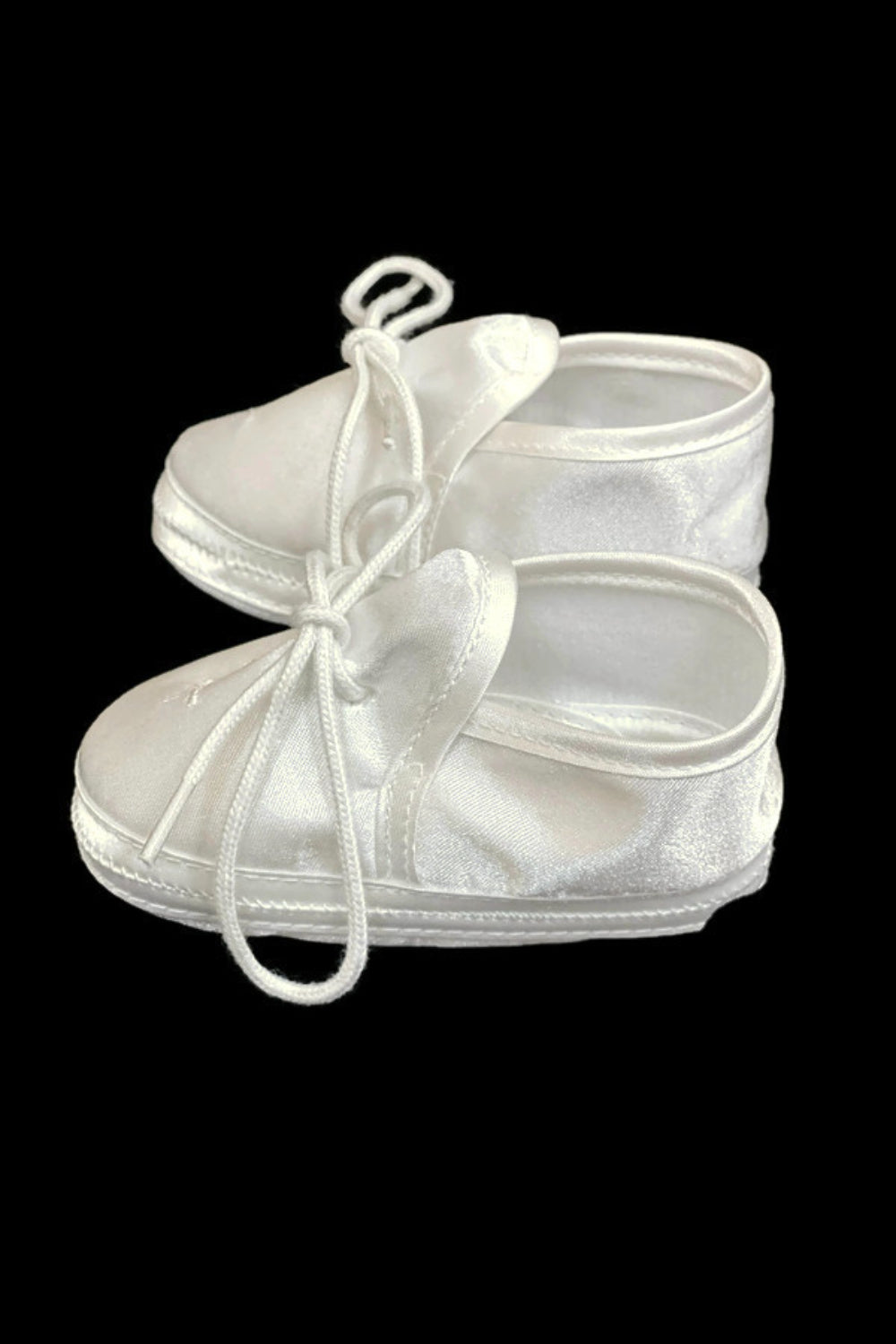 Soft-Soled White Baptism Shoes with Cross Detail for Baby Boys