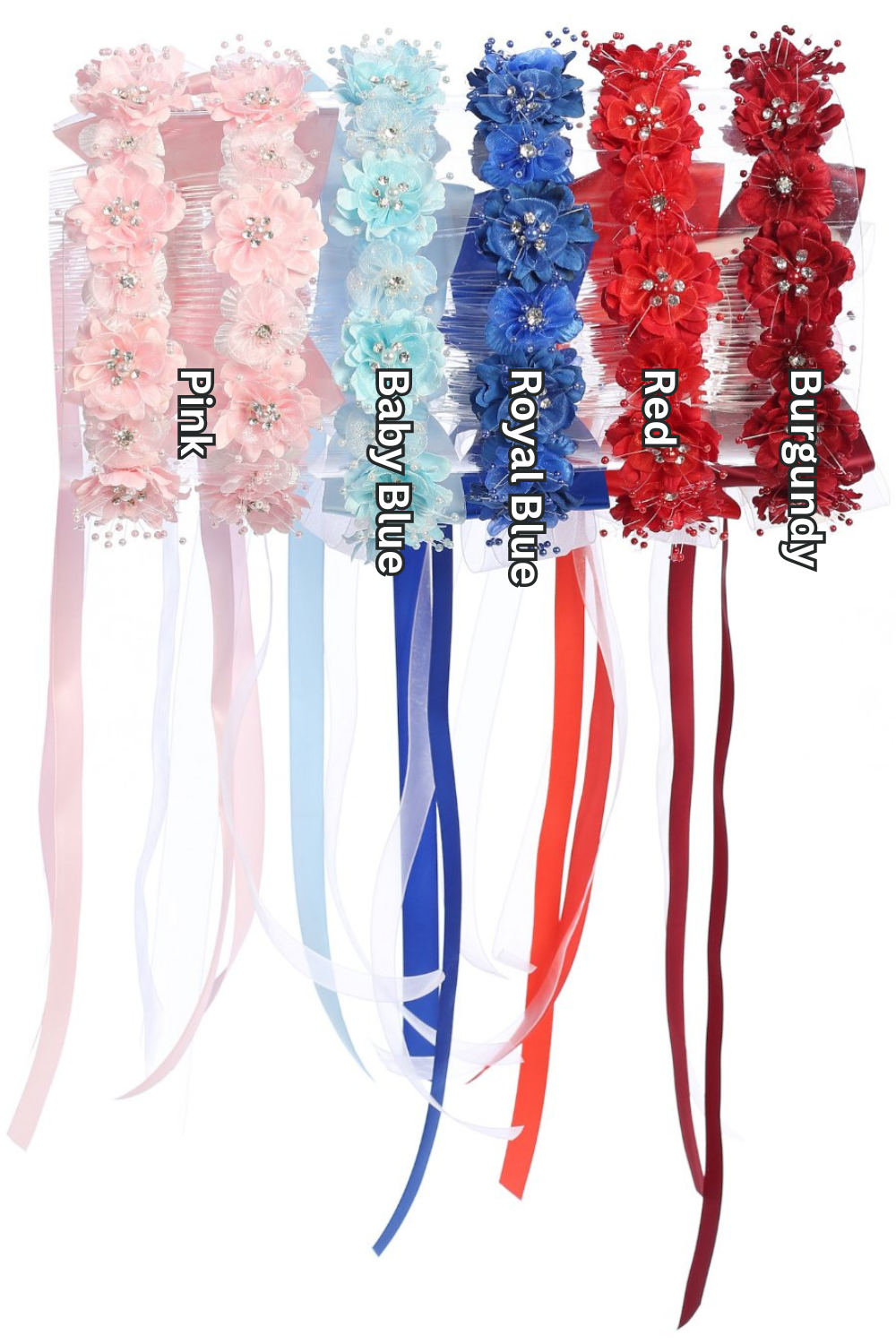 Flower Crown with Gems & Ribbons