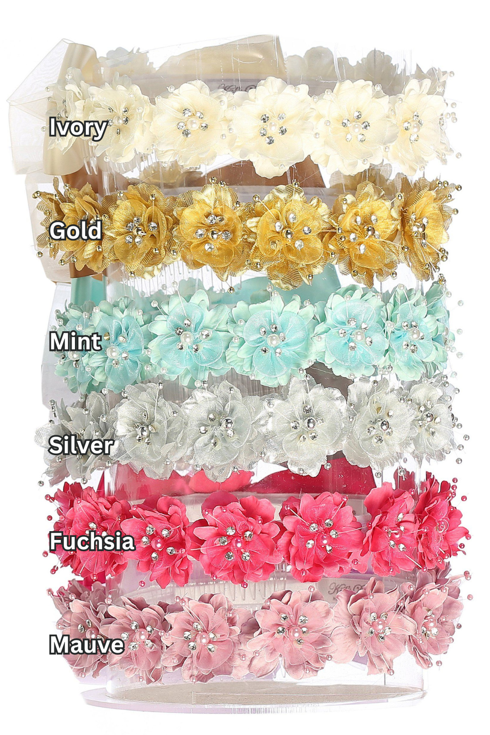 Flower Crown with Gems & Ribbons