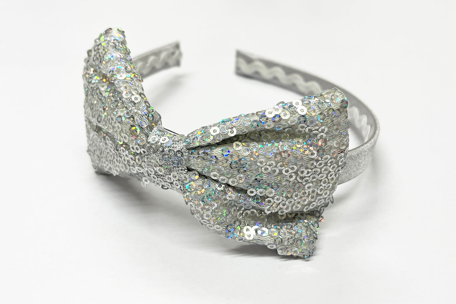 Satin Headband with Sequin Bow