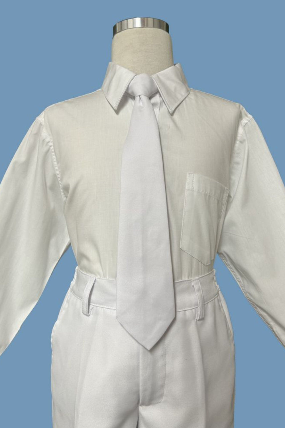 Five-Piece White Slim Fit Suit for Boys