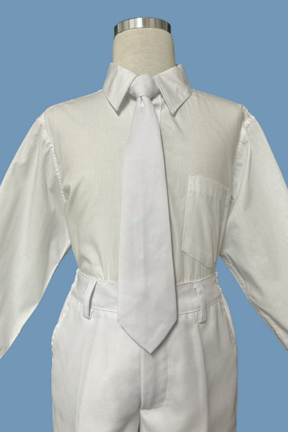 Five-Piece White Slim Fit Suit for Boys