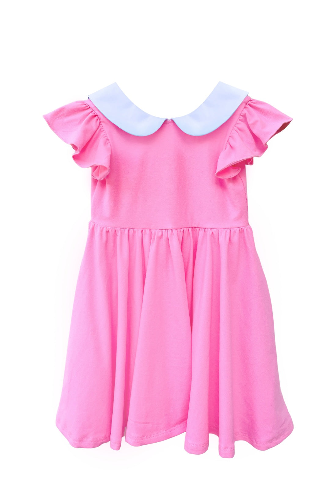White Collar Twirl Cotton Dress