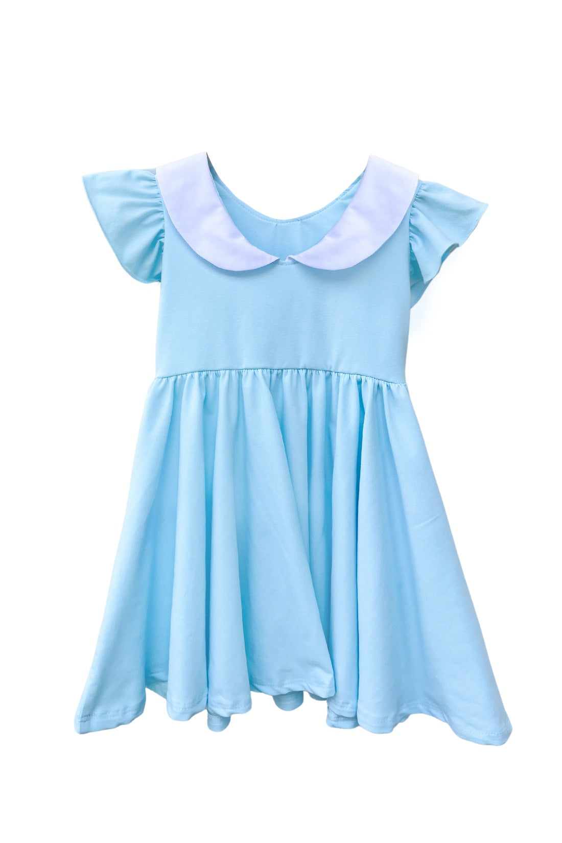 White Collar Twirl Cotton Plus Size Dress