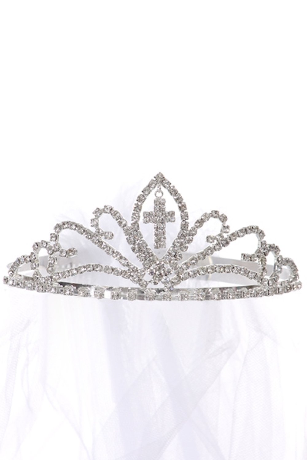 Accessories - Cross Tiara With Veil