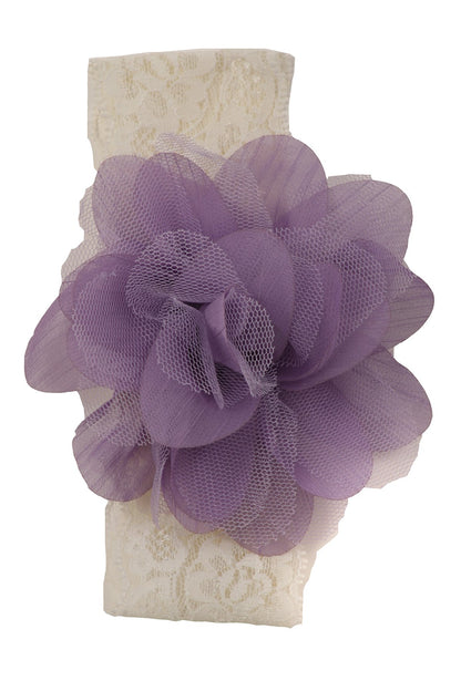 Accessories - Lace Elastic Mesh Flower Headband