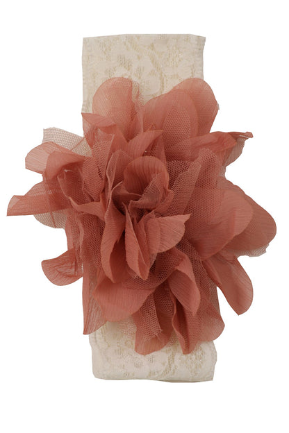 Accessories - Lace Elastic Mesh Flower Headband