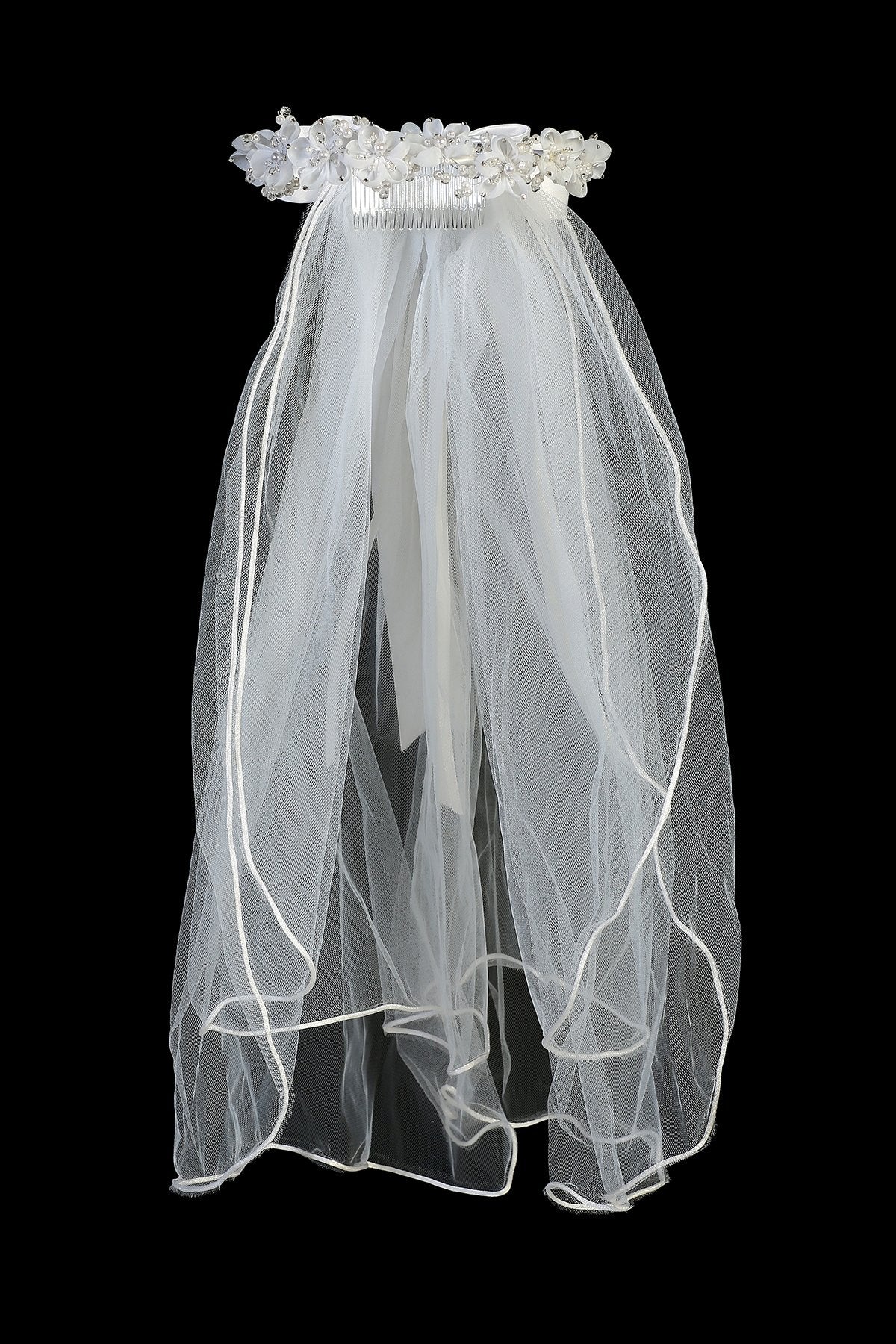 Accessories - White Flower Pearl Veil