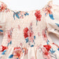 Dress - Baby Girl Floral Smocked Frill Trim Dress