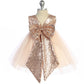 Dress - Baby Rose Gold Sequin V Dress