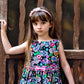 Dress - Black Dia De Los Muertos Print Cotton Dress With Bow