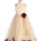 Dress - Blush Satin Flower Petal Girl Dress