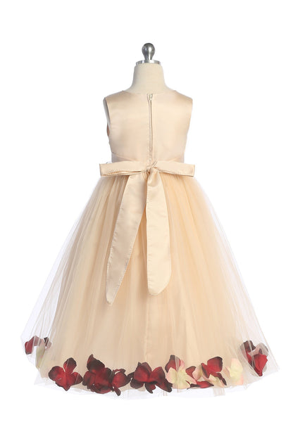 Dress - Blush Satin Flower Petal Girl Dress