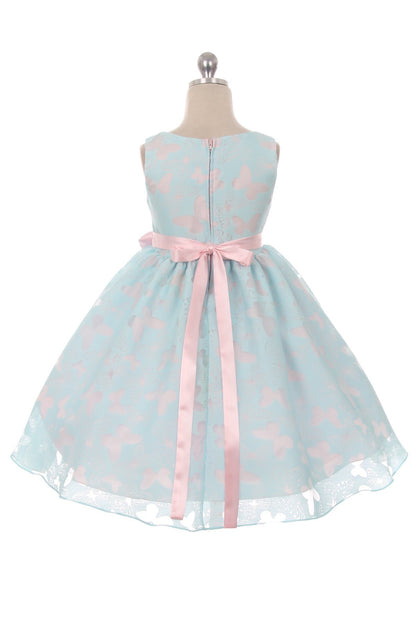 Dress - Butterfly Burnout Organza Girl Dress