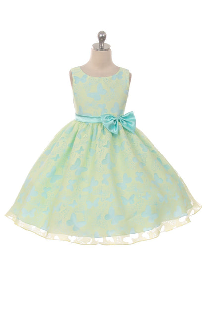 Dress - Butterfly Burnout Organza Girl Dress