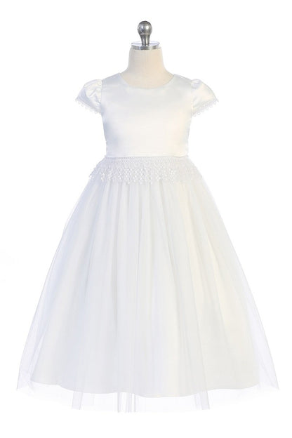 Dress - Chandelier Trim Communion Dress Plus Size Girl Dress