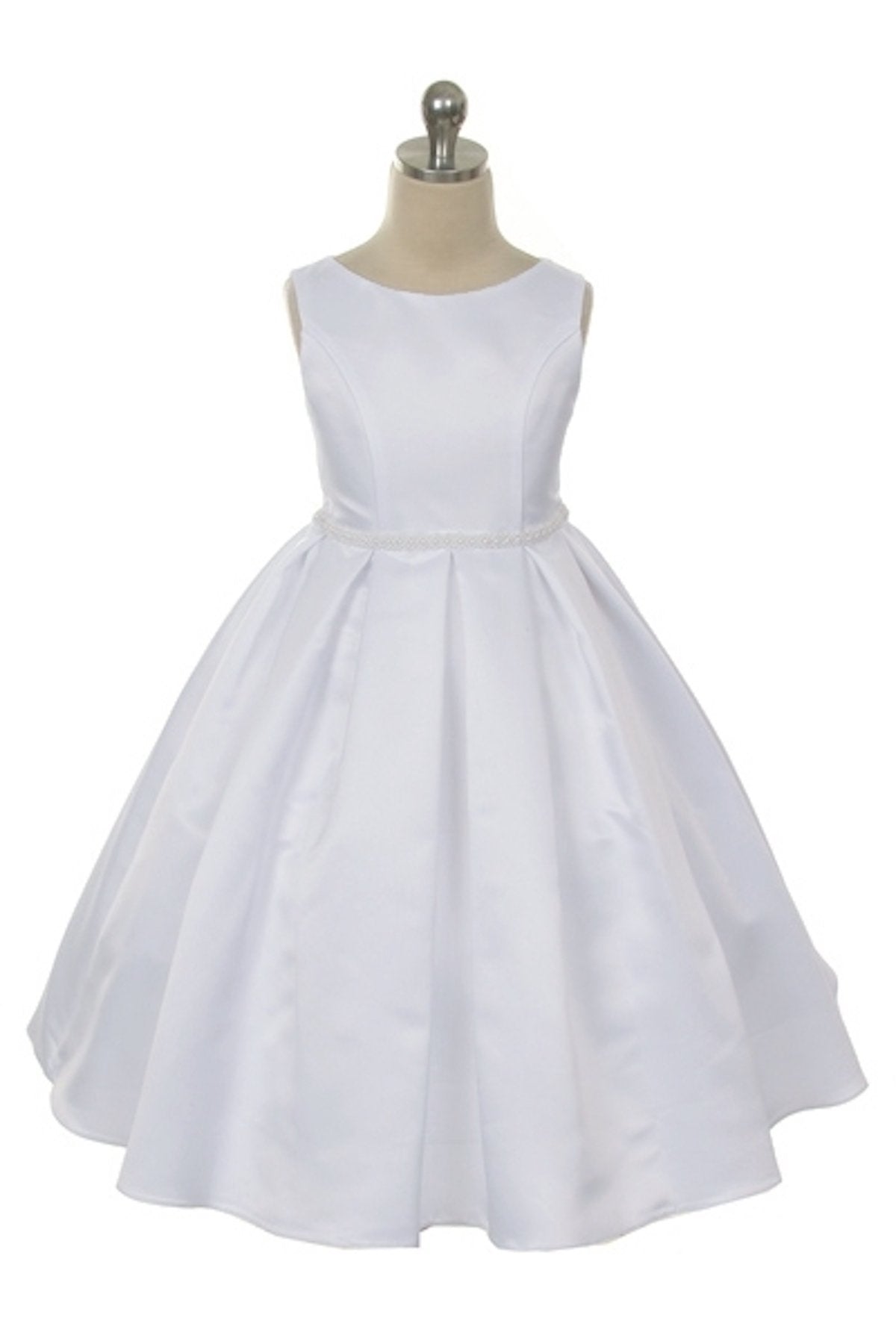 Classic Pleated Girl Dress 6 / White Classic Pleated Girl Dress 6 / White