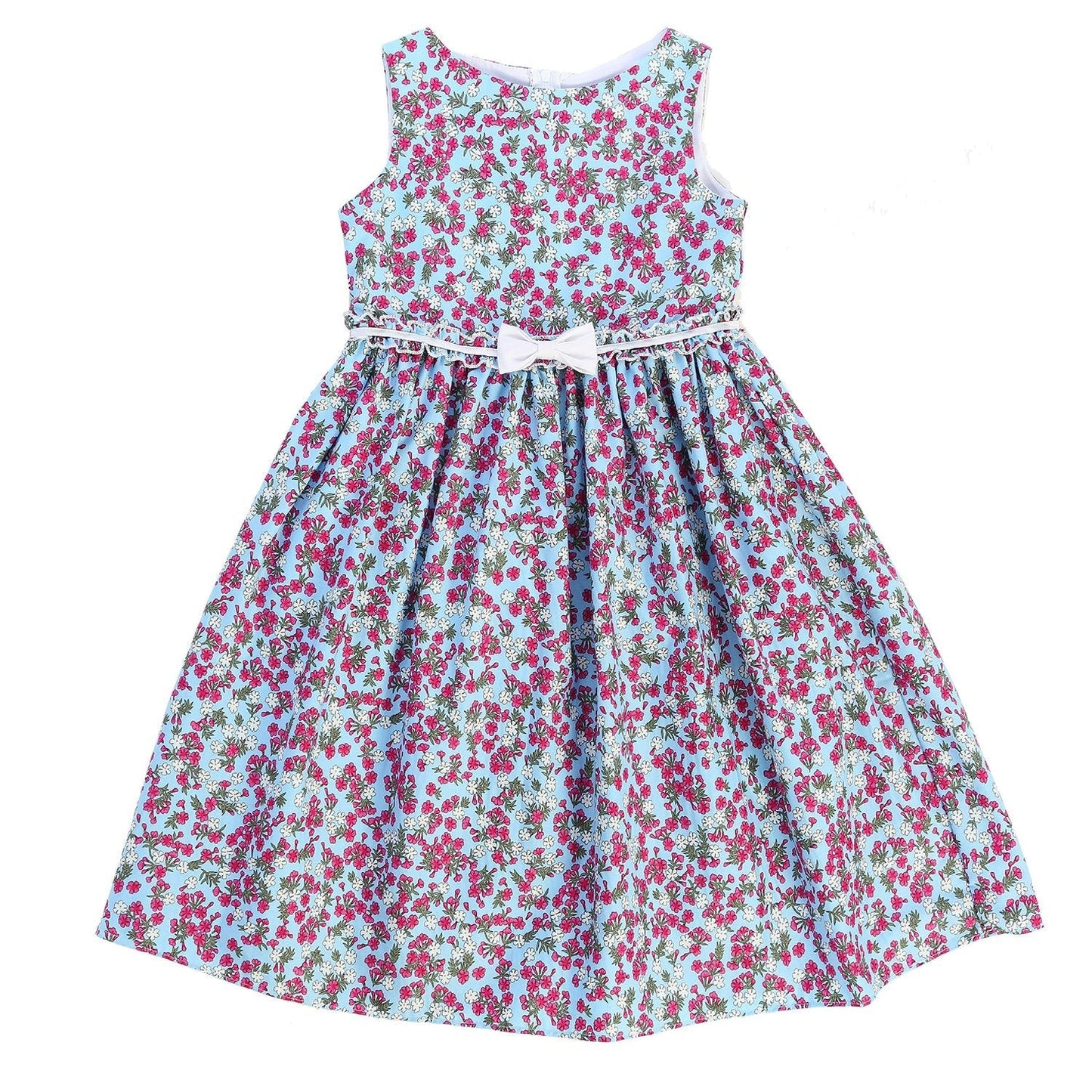 Dress - Ditzy Floral Print Cotton Dress With Bow