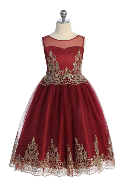Dress - Gold Cording Embroidery Dress