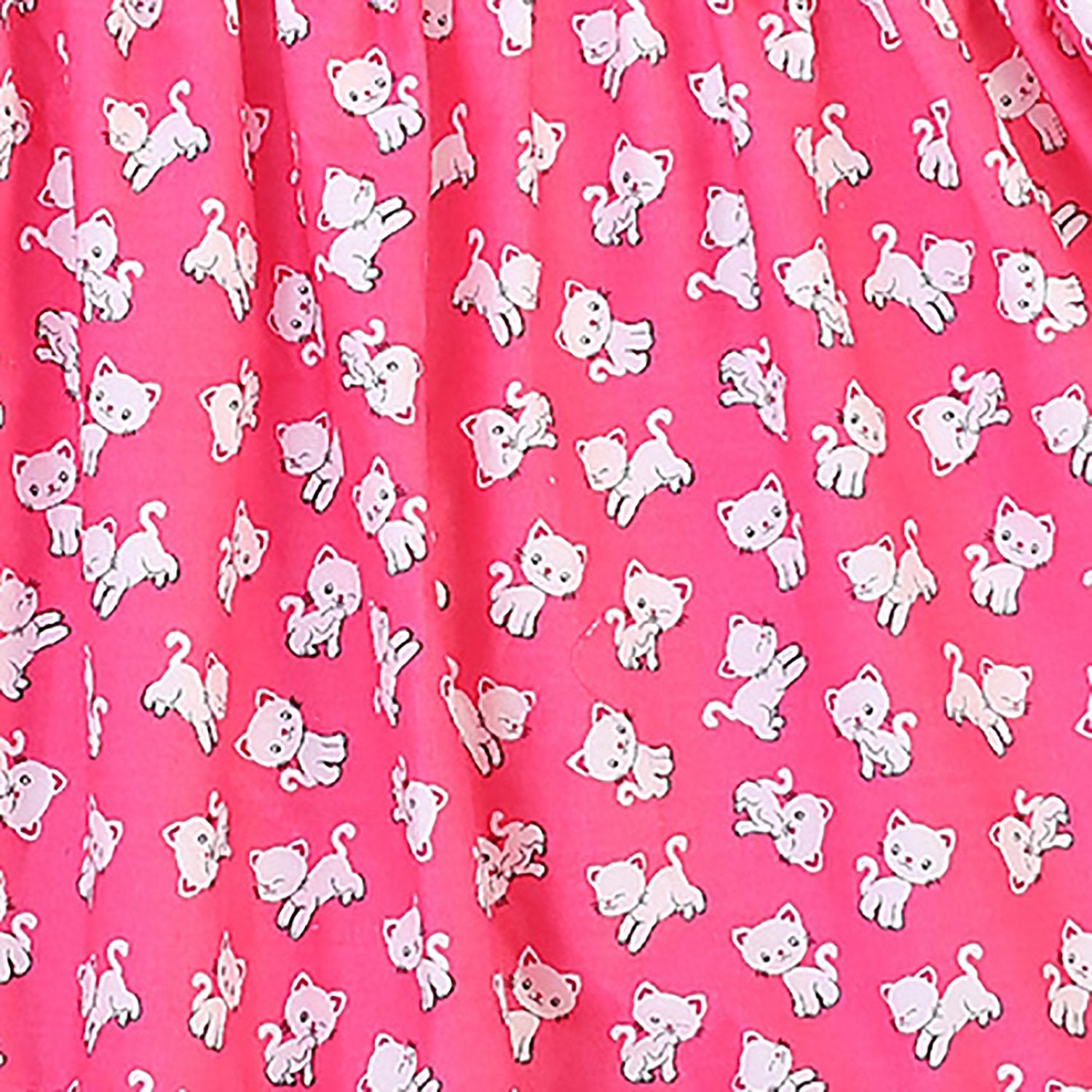 Dress - Kitty Cat Cotton Shoulder Tie Dress