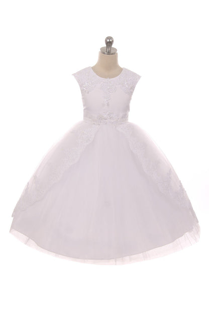 Dress - Lace Appliqué Swoop Train Dress